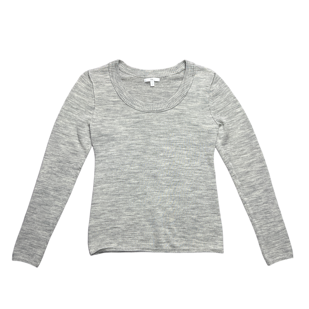 VTG Gap Sweater Womens Small Gray Wool Blend Scoop Neck Lightweight Soft Y2K